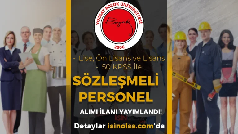 Yozgat Bozok Üniversitesi 24 Sözleşmeli Personel Alacak!