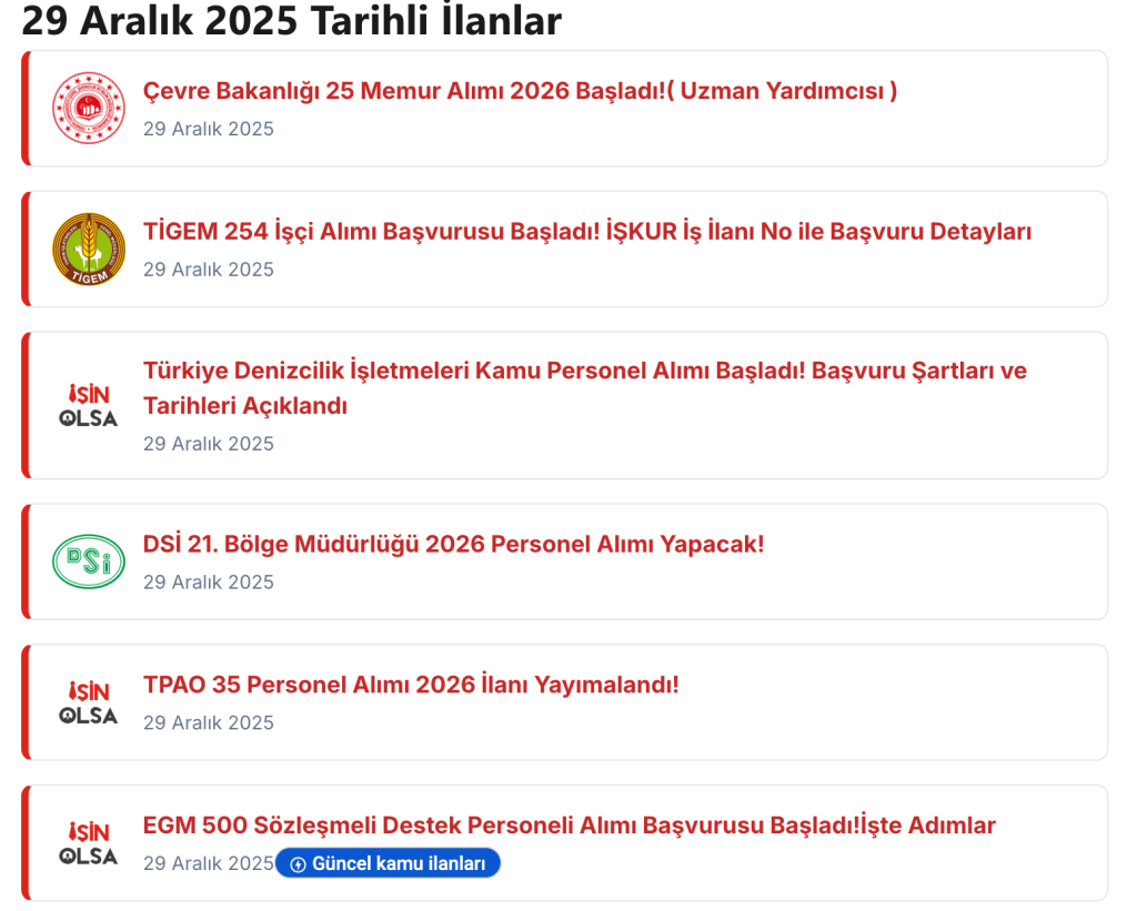 1379 Memur ve Personel Alımı Yapılacak! 29 Aralık 2025 İlanları Yayımlandı 1 image 181