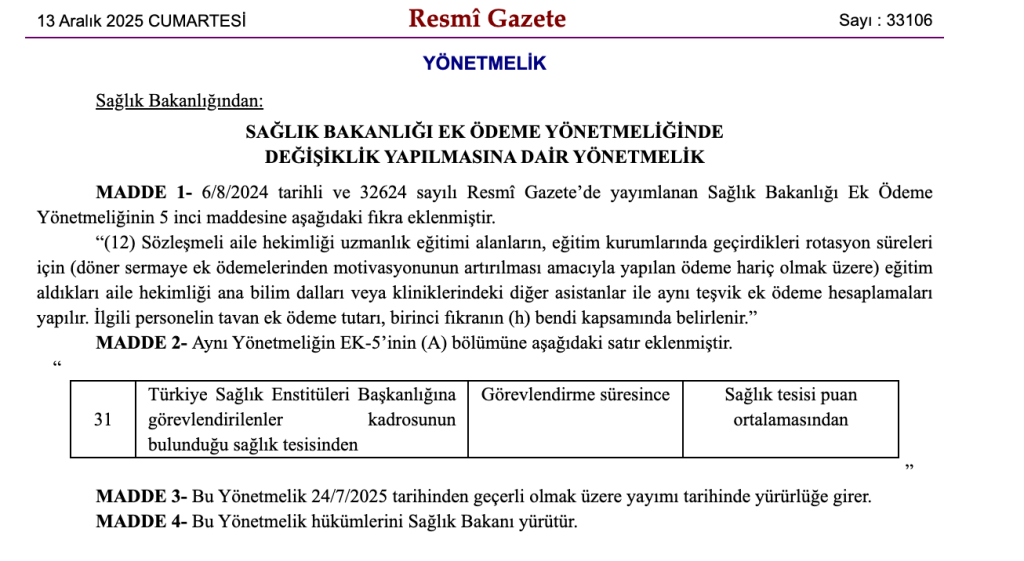 Sağlık Bakanlığı'ndan Yeni Ek Ödeme Kararı 1 image 37