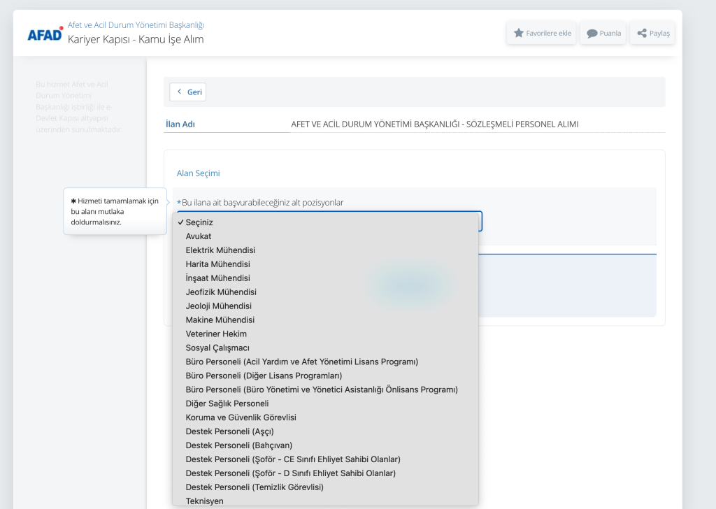 AFAD 473 Sözleşmeli Personel Alımı Başvuru Ekranı Açıldı! 5 Ekran Resmi 2026 01 05 14.44.48