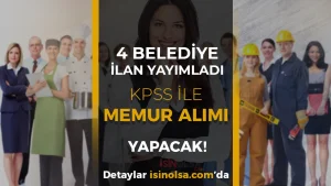 Resmi Gazete’de Yayımlandı: 4 Belediyeden KPSS’li Memur Alımı (29 Ocak 2026)