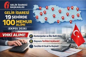 Gelir İdaresi 19 Şehir 100 Memur Alımı Yapıyor (EKPSS 2026)