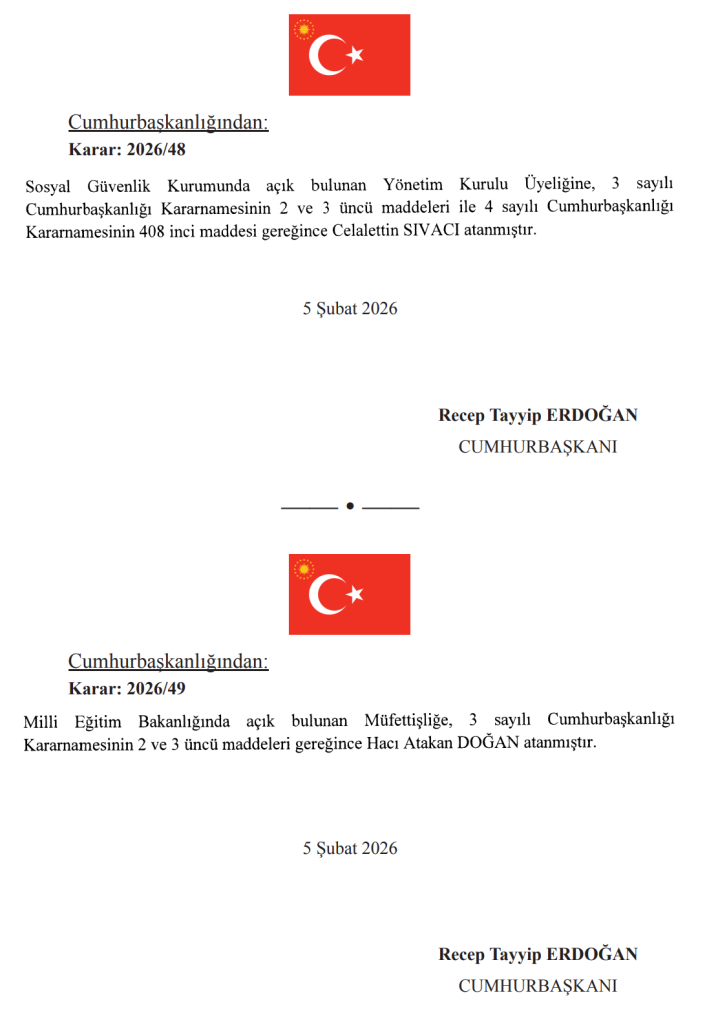 6 Şubat Resmi Gazete Atama Kararı Yayımlandı! 7 image 118