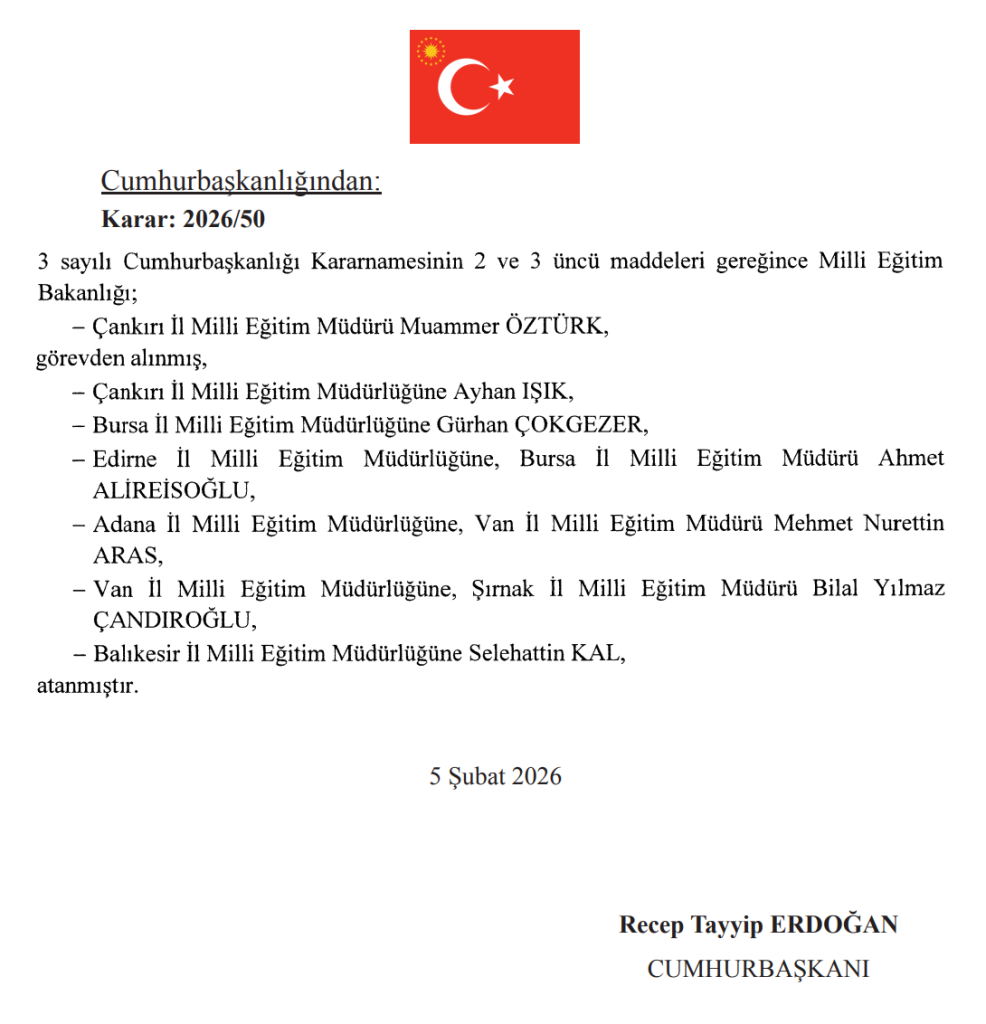 6 Şubat Resmi Gazete Atama Kararı Yayımlandı! 8 image 119