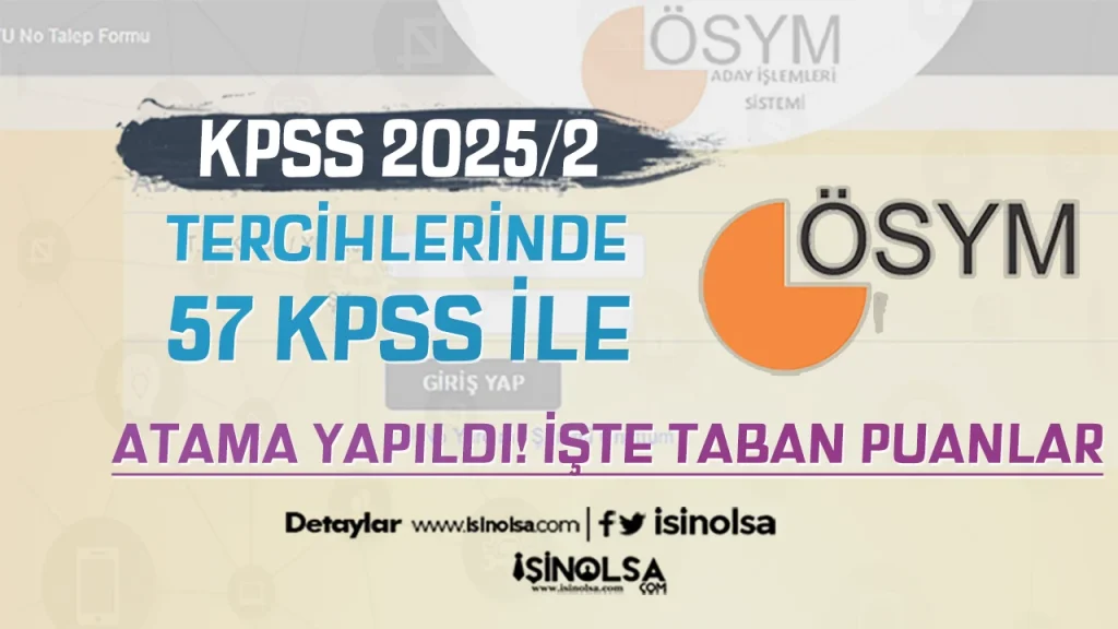 KPSS 2025/2 Tercihlerinde 57 KPSS ile Atama Oldu! Mezuniyete Göre En Düşük Taban Puanlar 4 kpss 57 puan ile atama