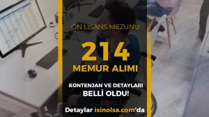 EKPSS İle Ön Lisans Mezunu 214 Memur Alımı Yapılacak!