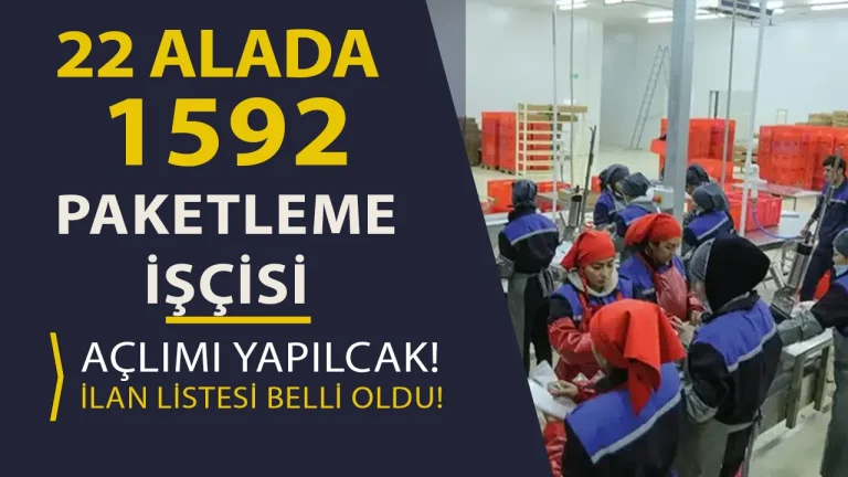 22 Alanda 1592 Paketleme İşçisi Alımı Yapılıyor!