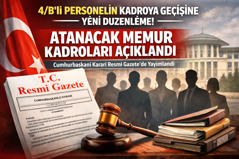 3 Yılını Dolduran 4/B’li Personelin Atanacağı Kadrolar Belli Oldu