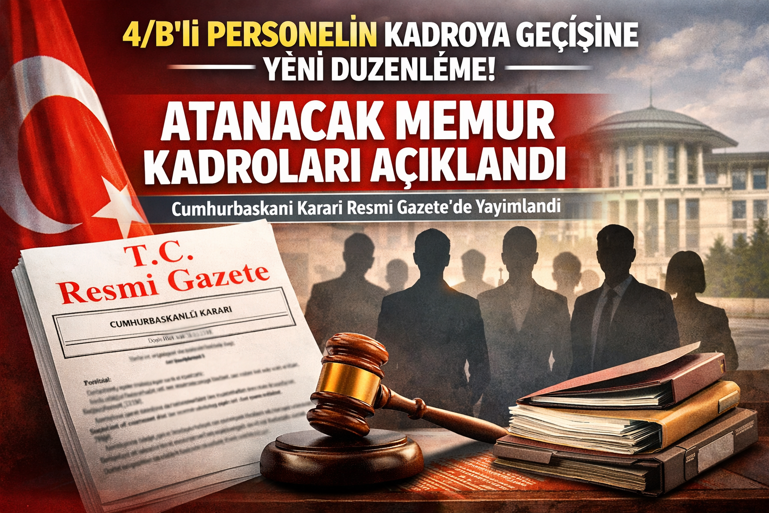 3 Yılını Dolduran 4/B’li Personelin Atanacağı Kadrolar Belli Oldu
