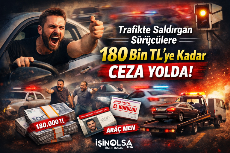Trafikte Saldırgan Sürücülere 180 Bin TL’ye Kadar Ceza Geliyor