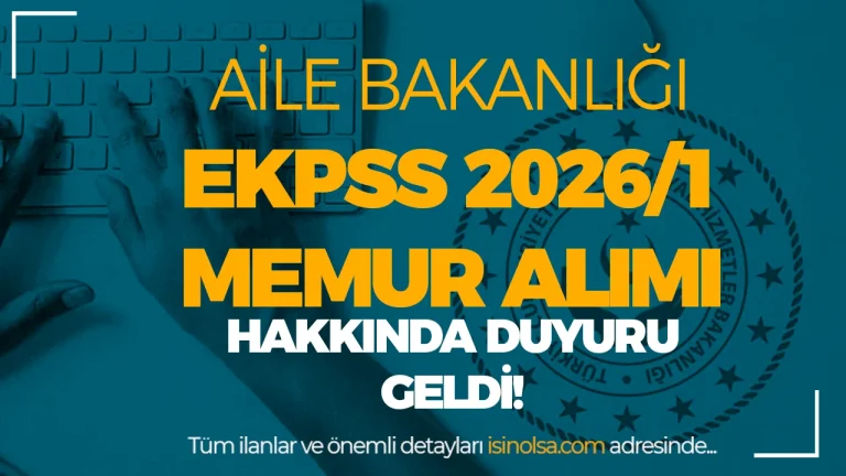 ASHB EKPSS 2026/1 Memur Alımı Hakkında Duyuru!