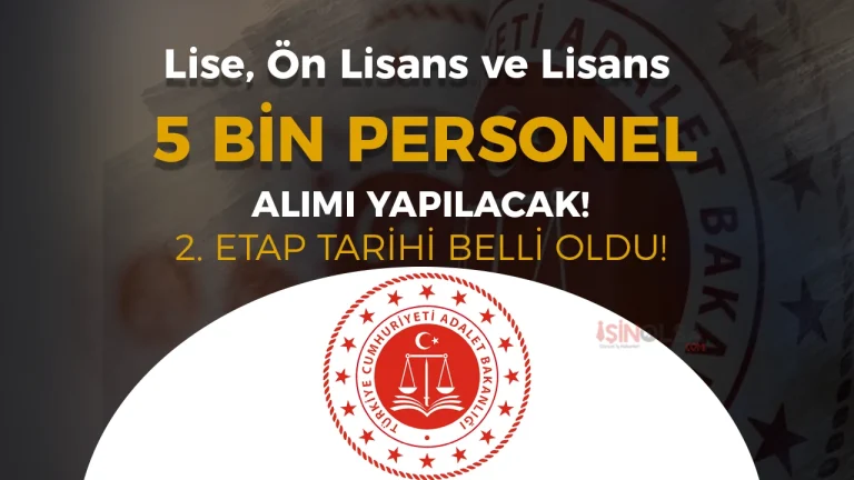 Adalet Bakanlığı 2026 Yılı 2. Etap 5 Bin Personel Alımı Tarihi Açıklandı!