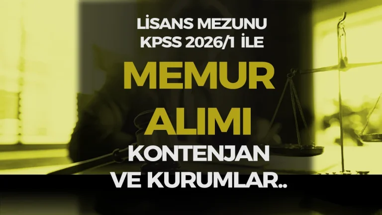 KPSS 20261 Lisans Mezunu Memur Alimi Kontenjanlari ve Kurum Listesi