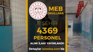 MEB 11 Şehir Okullara 4369 TYP Personel Alımı 2026 Güncel İlan Listesi