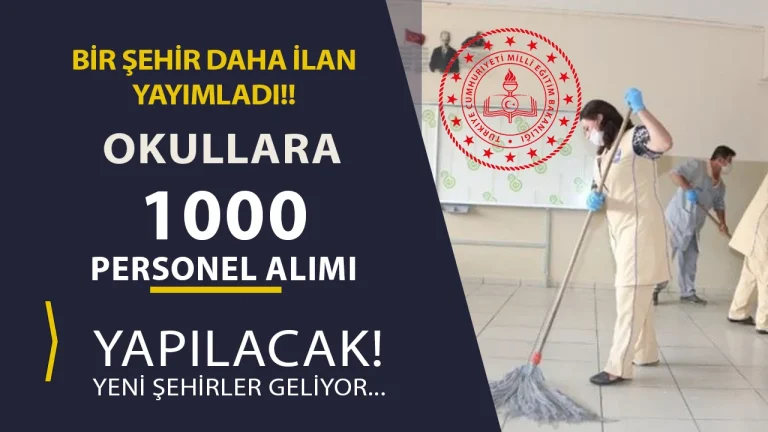 MEB 2 Şehir Okullara 1000 TYP Personel Alımı 2026