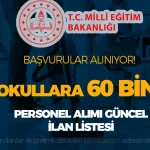 MEB Okullara 2026 Yılı 60 Bin TYP Personel Alımı Yapılıyor! İşte İlan Listesi