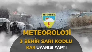 Meteoroloji’den 3 İl İçin Sarı Kodlu Kar Yağışı Uyarısı: Kuvvetli Yağış ve Çığ Tehlikesi