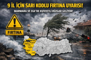 Meteoroloji’den 9 İl İçin Sarı Kodlu Fırtına Uyarısı