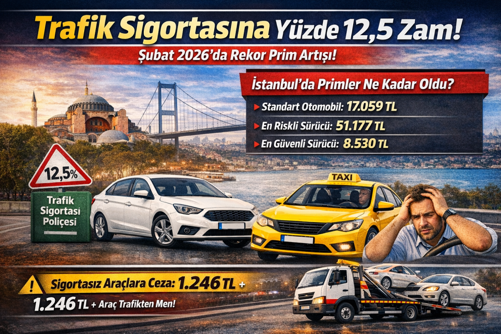 Trafik Sigortası Primlerine Yüzde 12,5 Zam Geldi