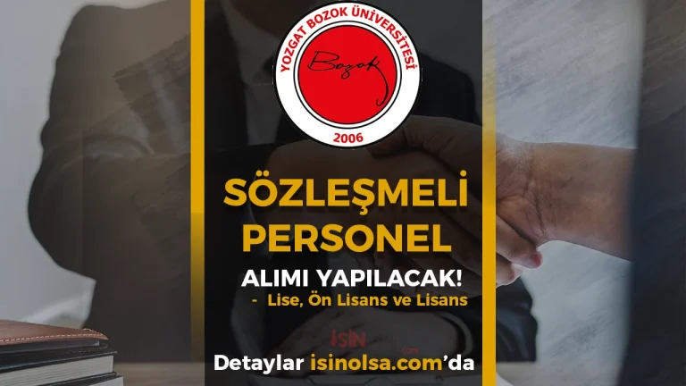 Yozgat Bozok Üniversitesi Hastanesi 16 Sözleşmeli Personel Alacak!