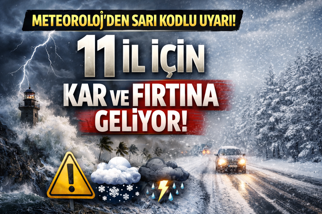 Meteoroloji’den 11 İle Sarı Kodlu Uyarı: Doğu’da Kuvvetli Kar, Akdeniz ve Ege’de Fırtına Bekleniyor 4 Meteoroloji’den 11 İle Sarı Kodlu Uyarı: Doğu’da Kuvvetli Kar, Akdeniz ve Ege’de Fırtına Bekleniyor