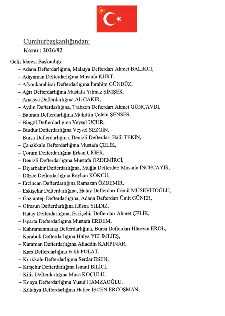 19 Mart Resmi Gazete Atama Kararı Yayımlandı! 8 image 320