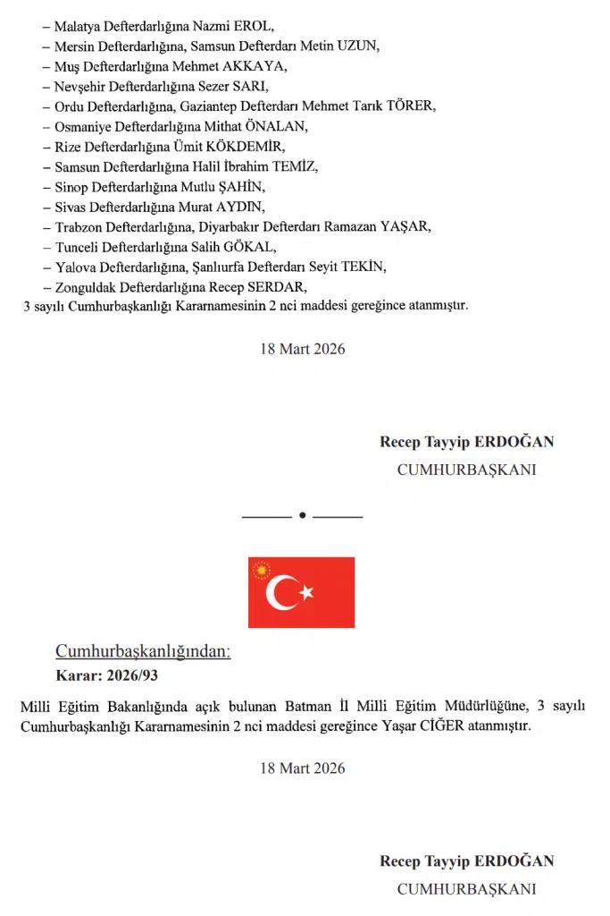 19 Mart Resmi Gazete Atama Kararı Yayımlandı! 9 image 321