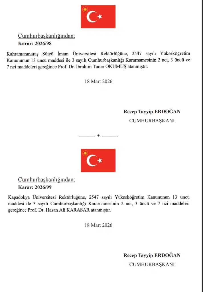 19 Mart Resmi Gazete Atama Kararı Yayımlandı! 12 image 324