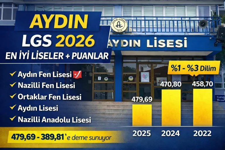 Aydın LGS 2026 Taban Puanları Açıklandı! En İyi Liseler ve Güncel Liste