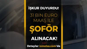 İŞKUR Yurt Dışı İlanı: İspanya’da Şoför Aranıyor – Yıllık 31 Bin Euro Maaş