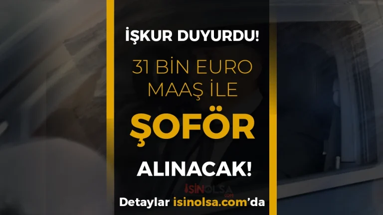 İŞKUR Yurt Dışı İlanı: İspanya'da Şoför Aranıyor – Yıllık 31 Bin Euro Maaş