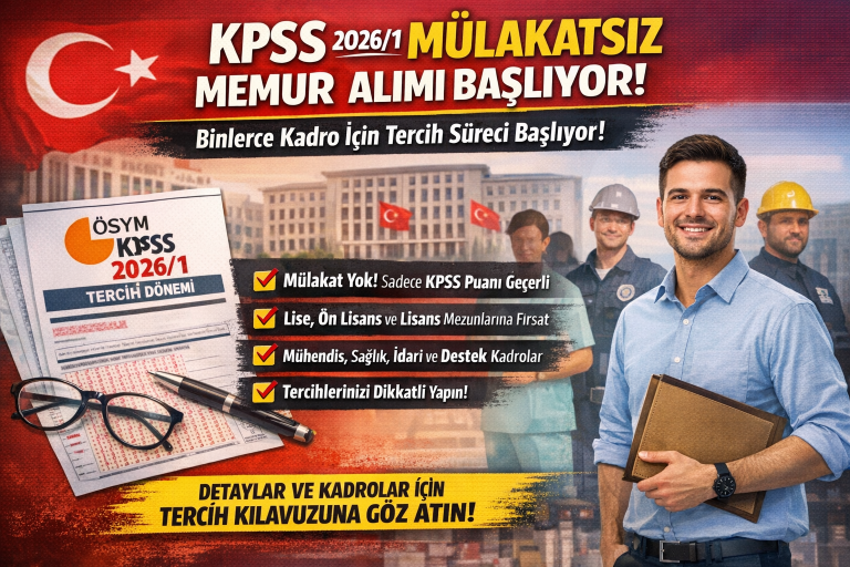 KPSS 2026/1 Mülakatsız Memur Alımı Başlıyor! Binlerce Kadro İçin Tercih Süreci Açılıyor