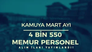 Mart Ayı Kamuya 4 Bin 550 Memur Personel Alınıyor