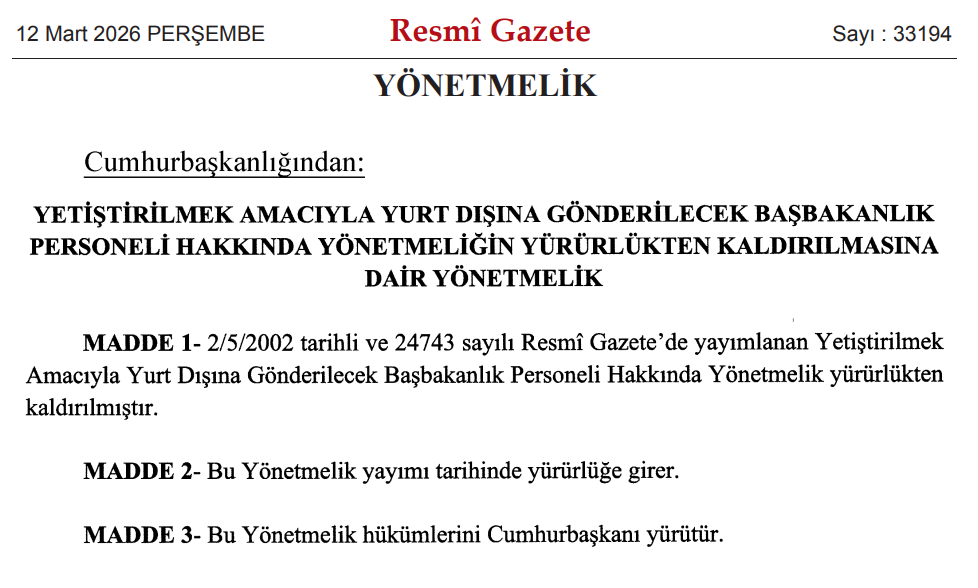 24 Yıllık Düzenleme Sona Erdi: Yurt Dışına Gönderilen Başbakanlık Personeline İlişkin Yönetmelik Kaldırıldı 4 image 26