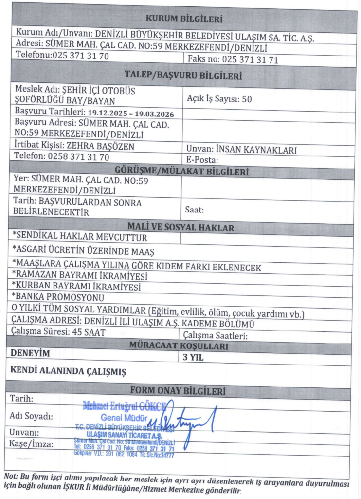 Denizli Büyükşehir Belediyesi 50 Otobüs Şoförü Alımı Yapacak 4 image 27