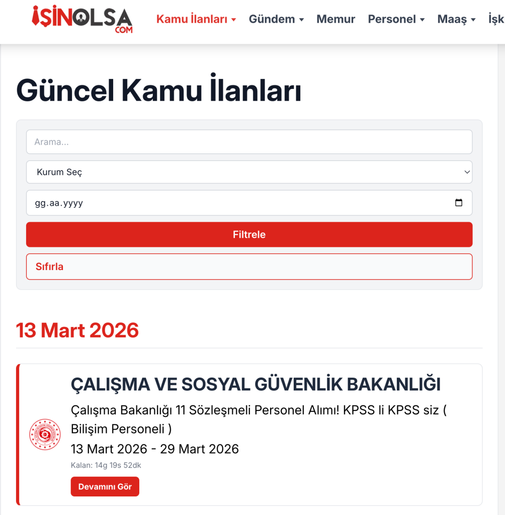 Kamuya 1191 Memur Personel Alınıyor (Mart 2026) 1 image 44
