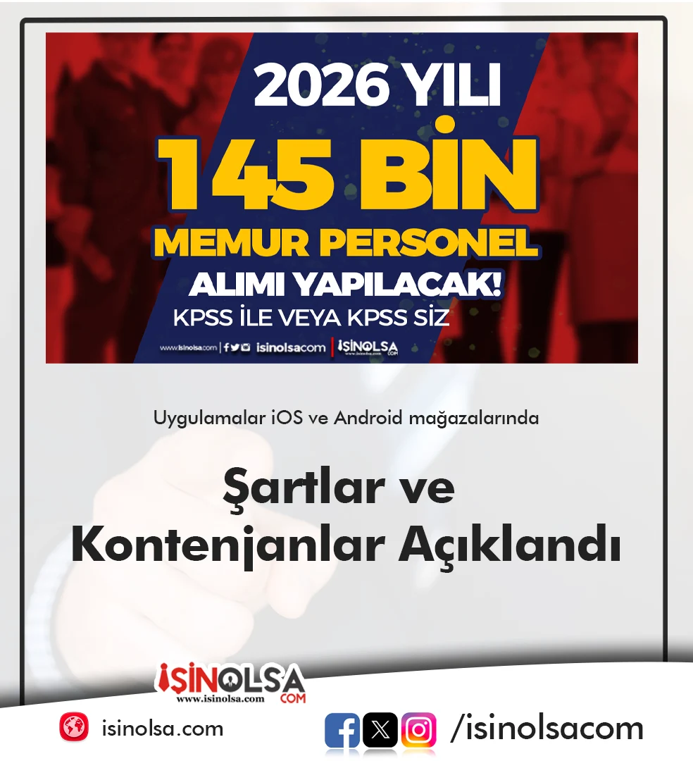 2026 Kamuya 145 Bin Memur Personel Alınacak!