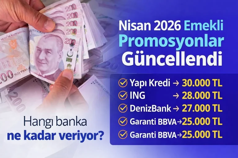 Nisan 2026 Emekli Promosyonları: Hangi Banka Ne Kadar Veriyor?
