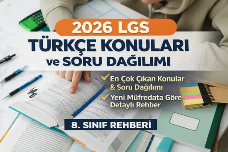 2026 LGS Türkçe Konuları ve Soru Dağılımı