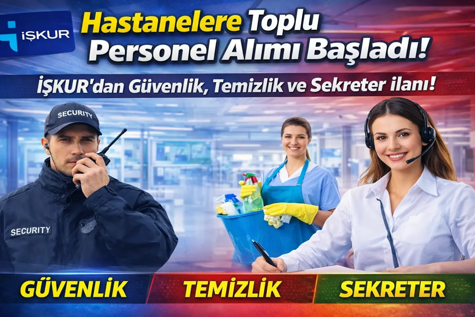 İŞKUR Hastane Personel Alımı 2026: Güvenlik, Temizlik ve Sekreter Başvuruları Başladı!