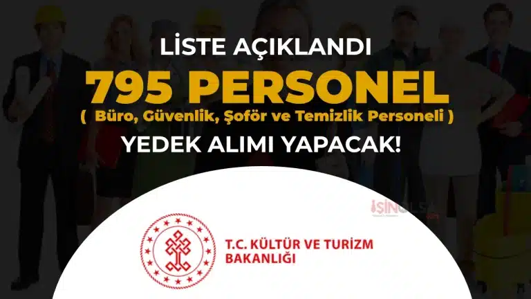 Kültür Bakanlığı 795 Büro, Güvenlik, Şoför ve Temizlik Personeli Alımı Yedek Aday Alımı Yapıyor