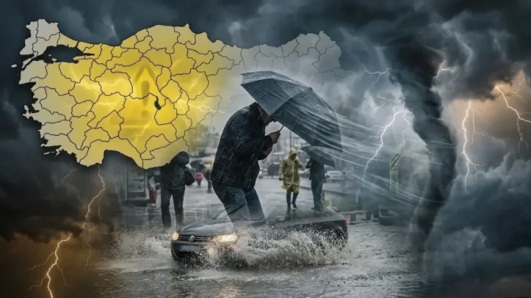 Meteoroloji’den 20 İl İçin Sarı Kodlu Uyarı! Kuvvetli Yağış ve Fırtına Geliyor