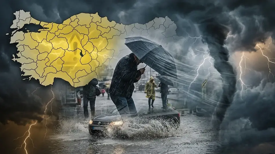 Meteoroloji’den 20 İl İçin Sarı Kodlu Uyarı! Kuvvetli Yağış ve Fırtına Geliyor