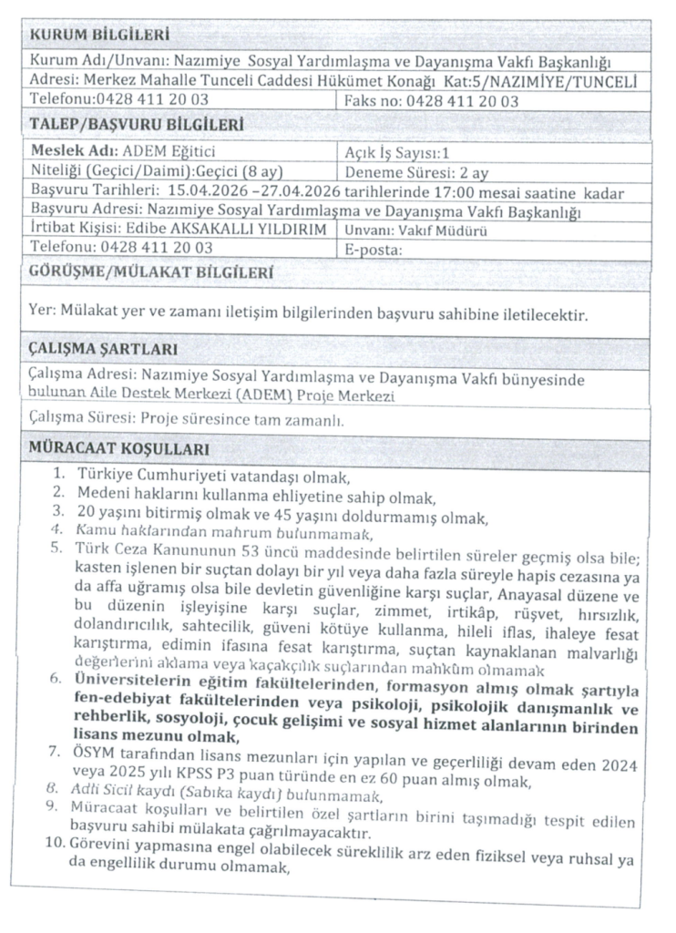 ASHB ve Huzurevlerine 6 Şehir İçin SYDV Personeli Alımı Yapacak! 9 image 65