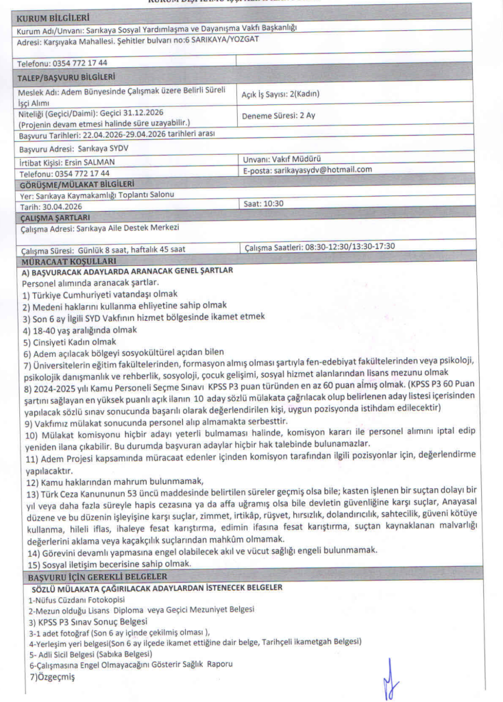 ASHB ve Huzurevlerine 6 Şehir İçin SYDV Personeli Alımı Yapacak! 10 image 66