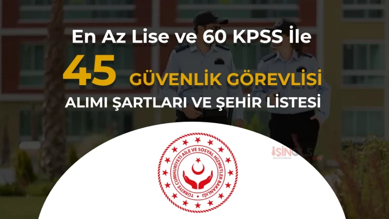 ASHB 45 Koruma ve Güvenlik Görevlisi Alımı 2026! Şehir Kontenjan Detayları