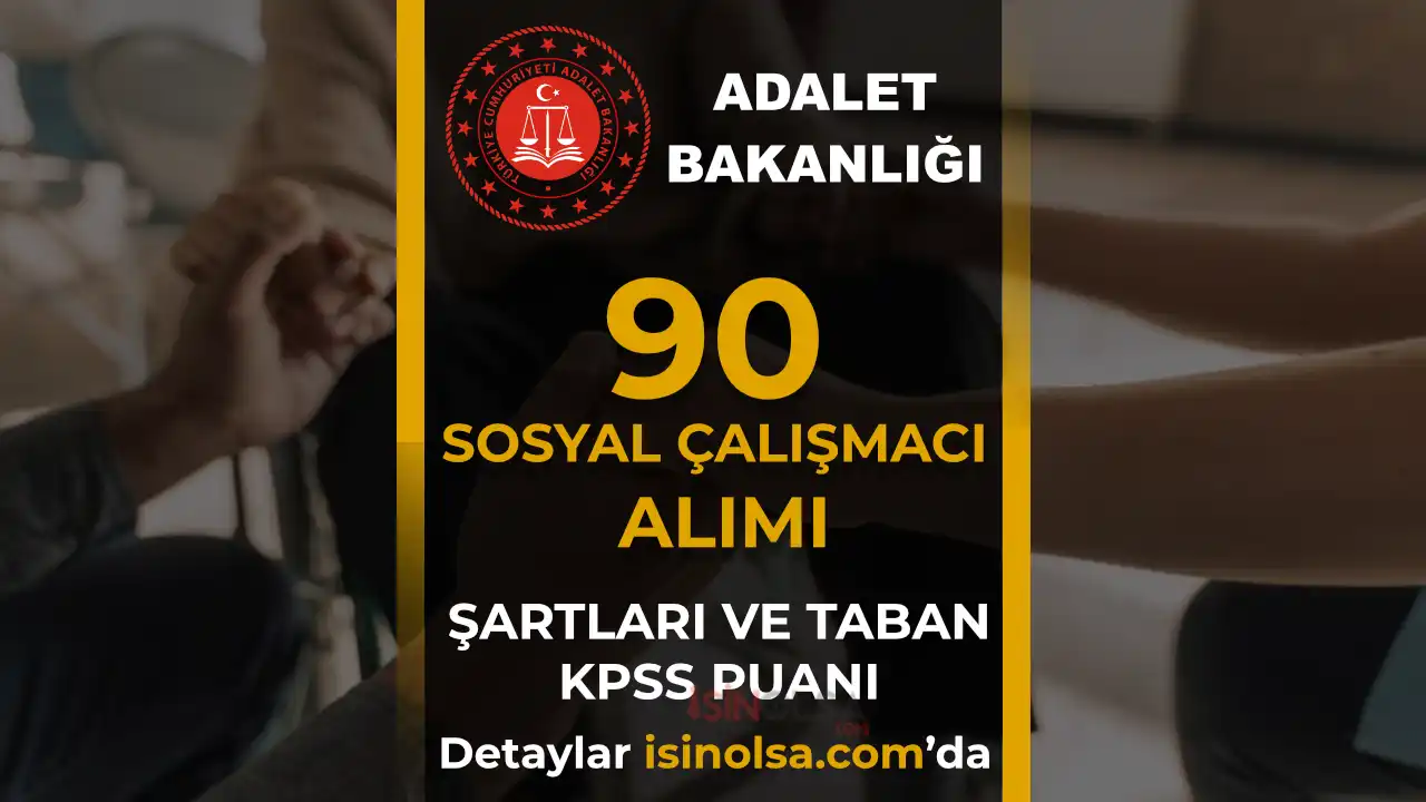 Adalet Bakanlığı 90 Sosyal Çalışmacı Alımı: Şartlar ve Taban KPSS Puanı