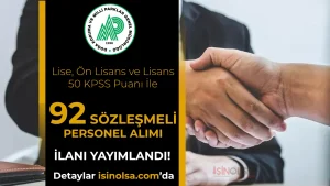 DKMP 92 Sözleşmeli Personel Alımı 2026 – En Az Lise ve 50 KPSS
