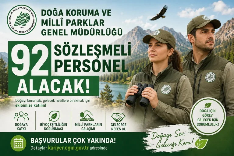 Doğa Koruma ve Milli Parklar Genel Müdürlüğü 92 Sözleşmeli Personel Alımı Yapacak