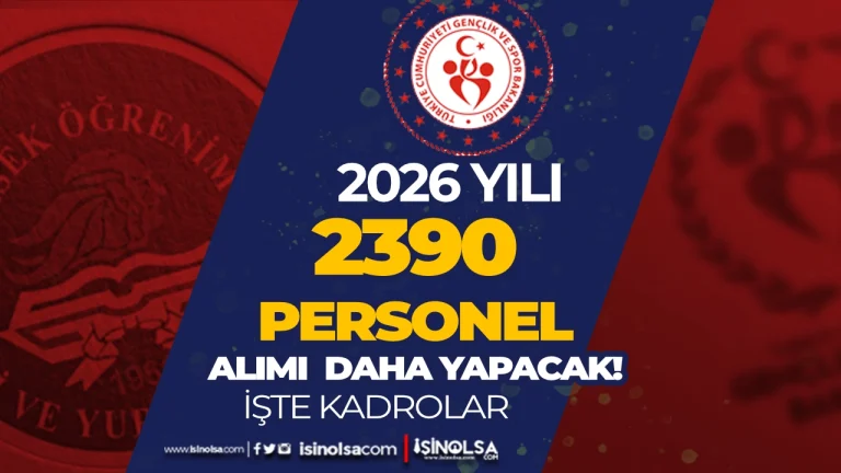 GSB 2390 Personel Alimi Daha Yapacak Iste Beklenen Kontenjanlar